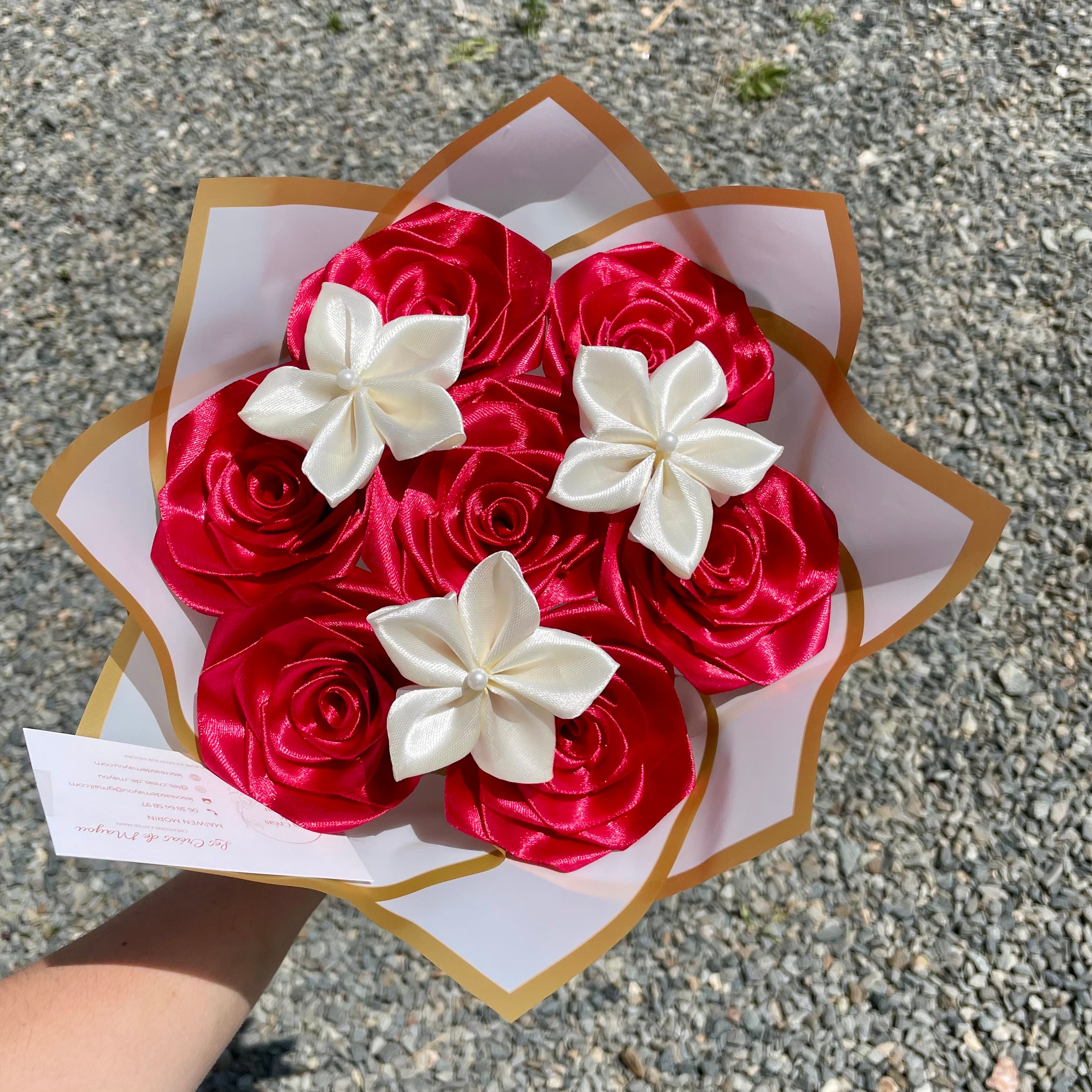 Bouquet 7 roses carmins